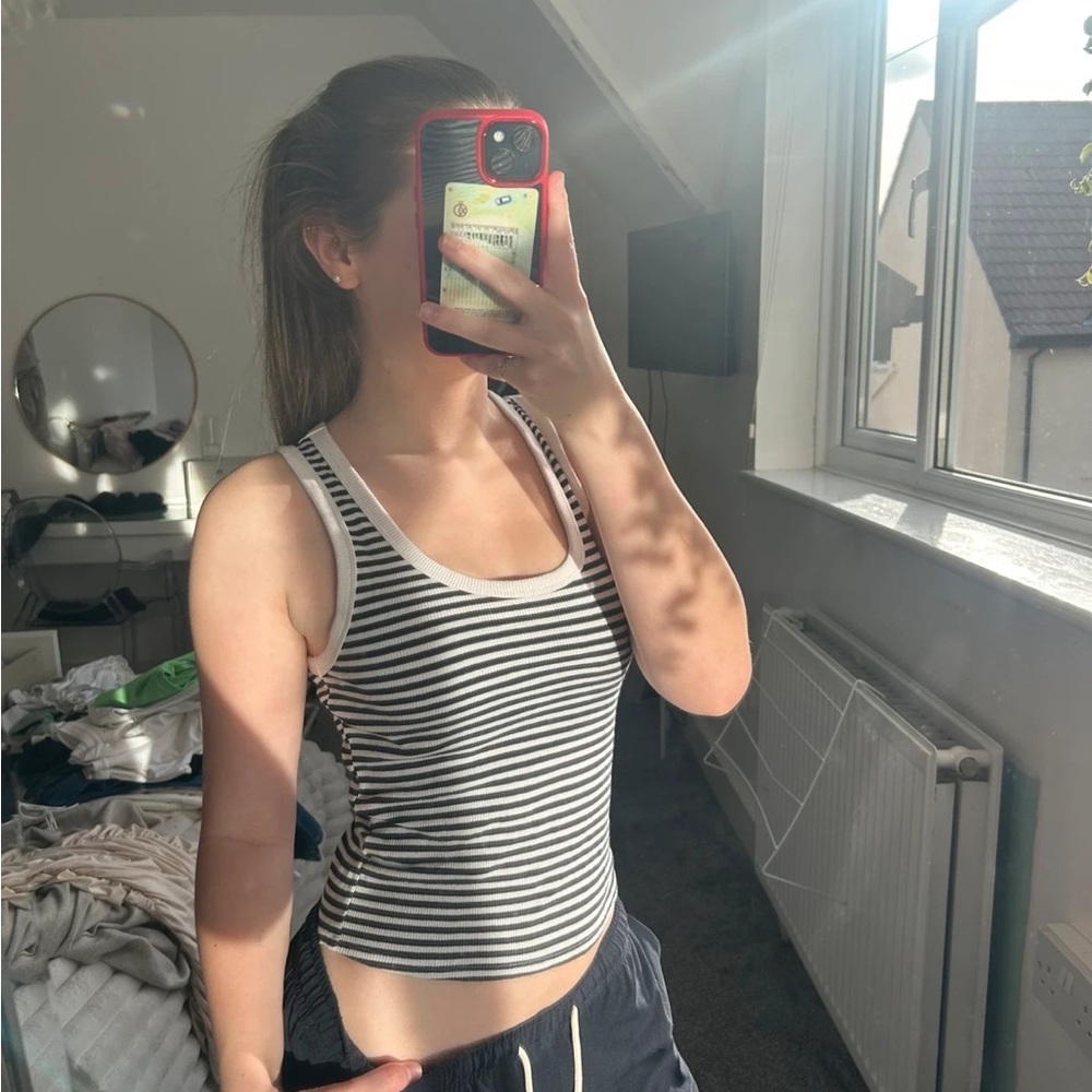 H&M Black and White Striped Tank Top